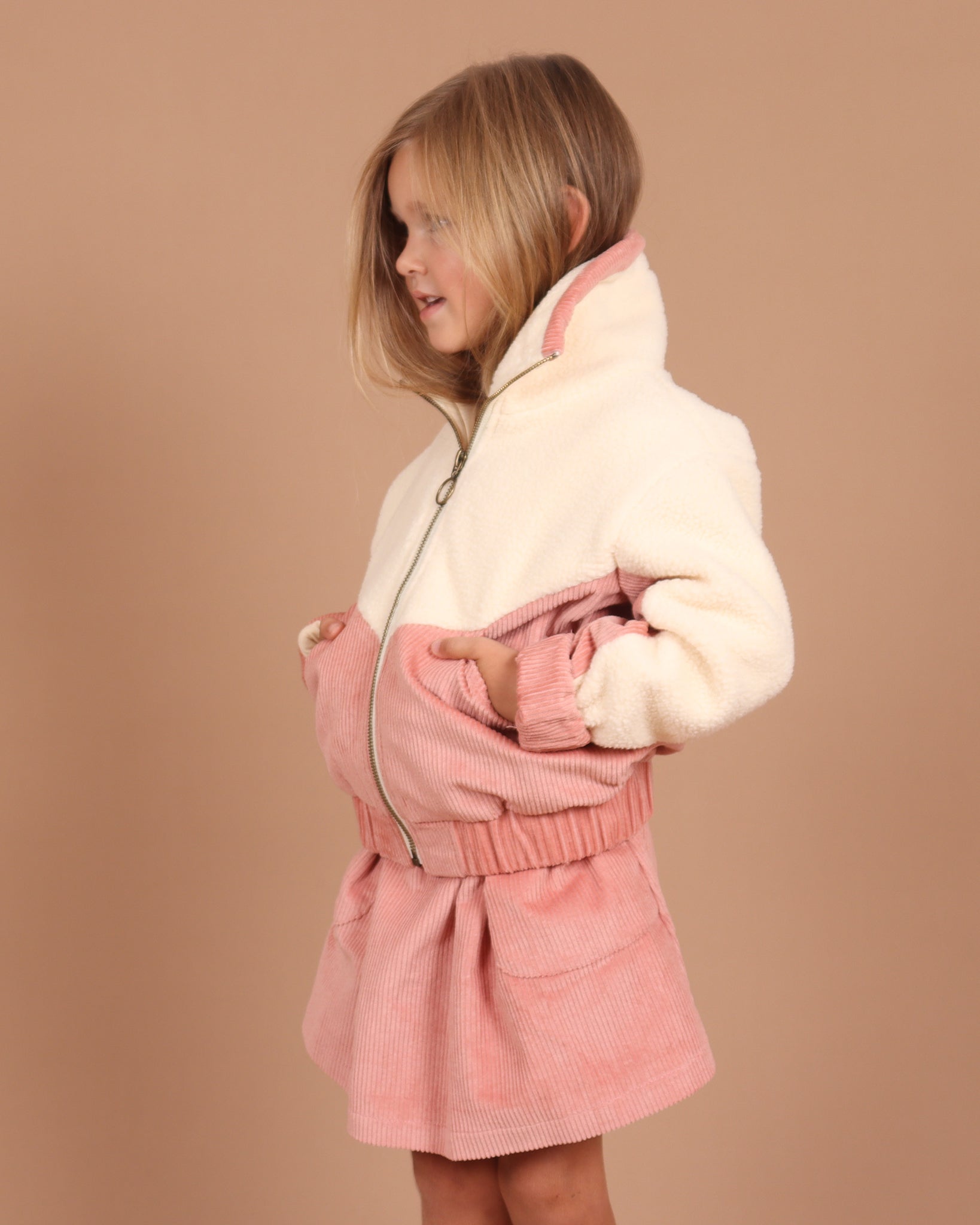 Girls pink sherpa jacket shop