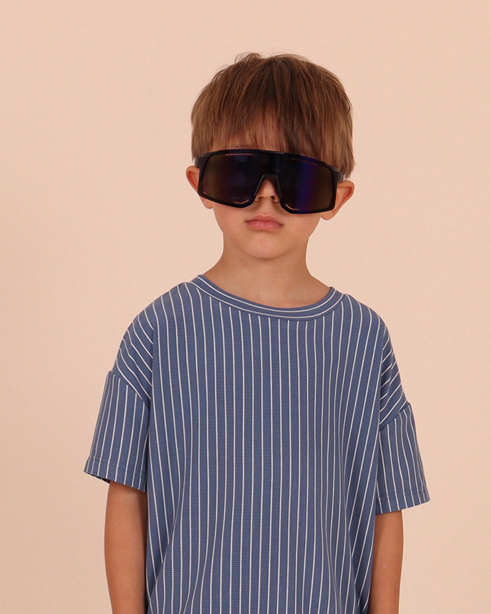 Core Stripe Ribb Tee Blue