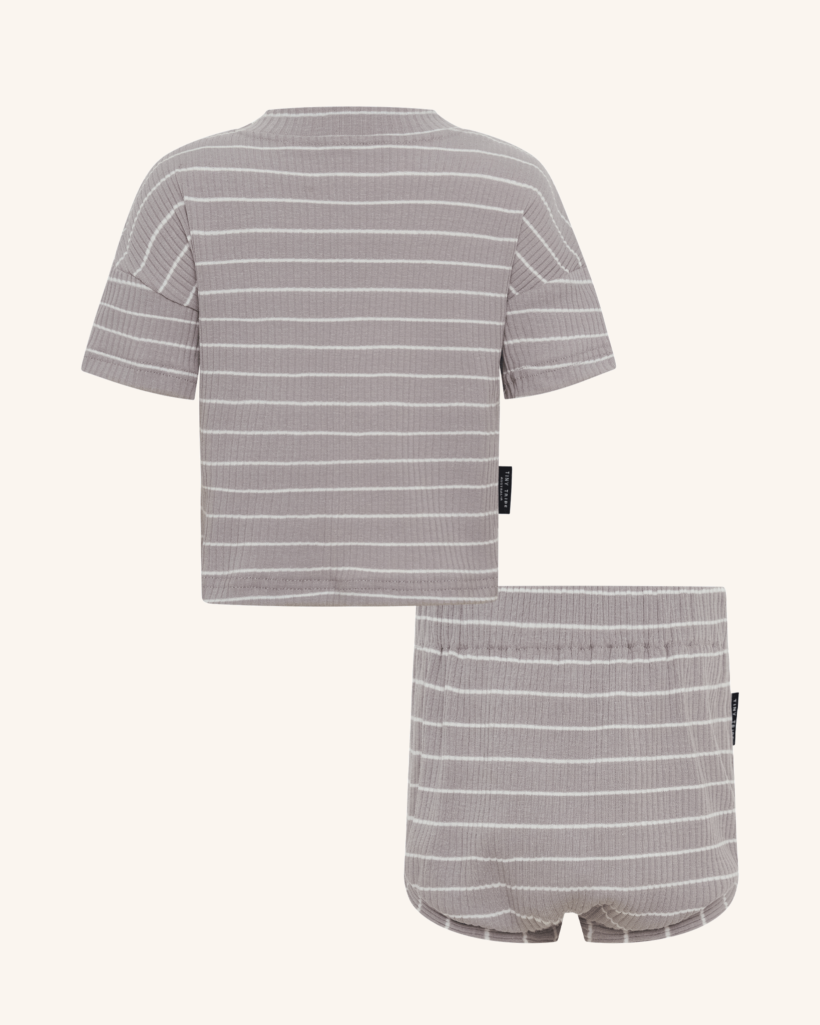 Ensemble à rayures côtelées gris anthracite