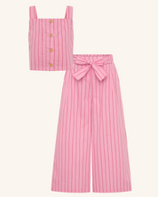 Lolly Stripe Crop Top Wide Pant Set