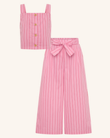 Lolly Stripe Crop Top Wide Pant Set