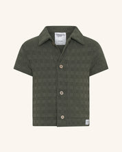 Chemise à col boutonnée olive