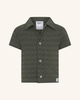 Chemise à col boutonnée olive