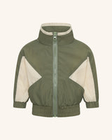 Parachute coupe-vent kaki à blocs de couleur