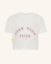 T-shirt à épaules tombantes Good Vibe Tribe pour bébé fille