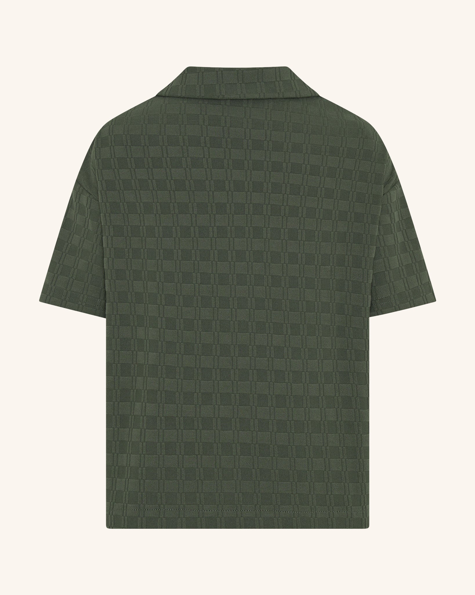Chemise boutonnée texturée pour petit garçon, couleur olive