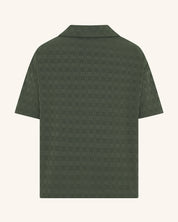 Chemise boutonnée texturée pour petit garçon, couleur olive