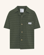 Chemise boutonnée texturée pour petit garçon, couleur olive