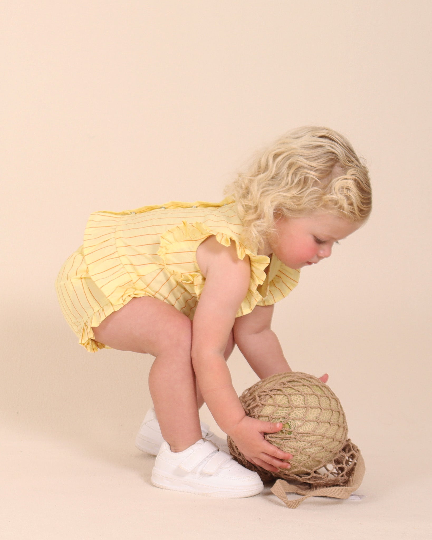 Ensemble à volants à rayures jaunes Lolly