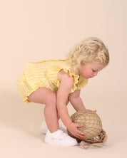 Ensemble à volants à rayures jaunes Lolly