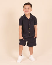 Chemise gaufrée anthracite