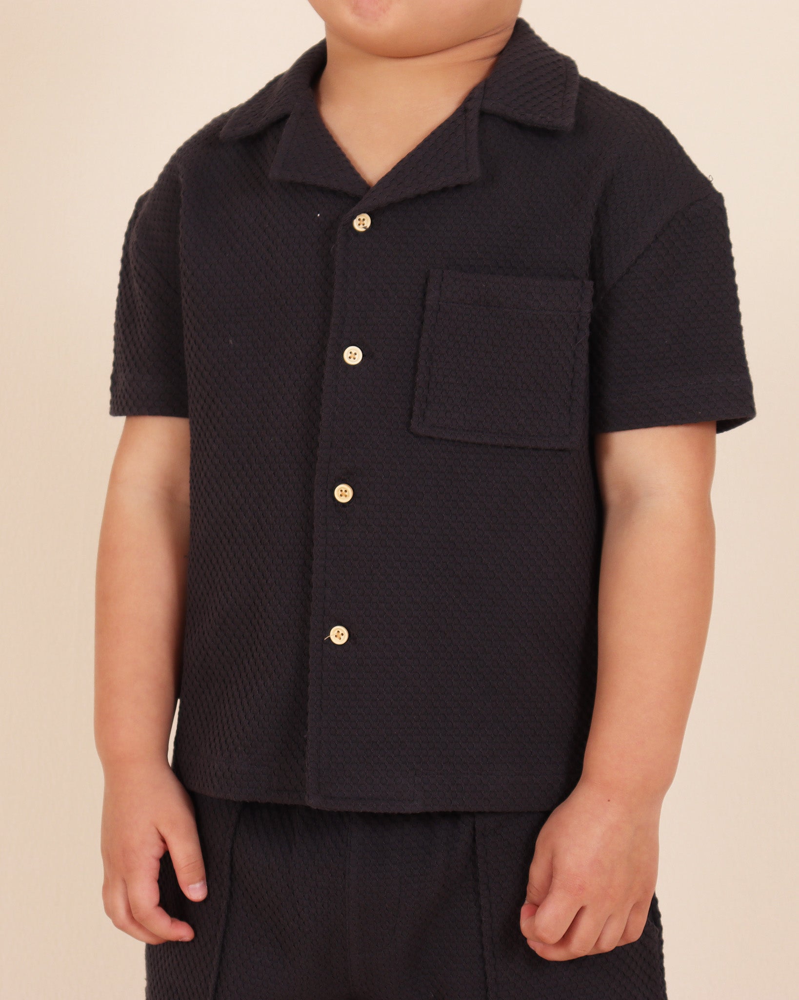 Chemise gaufrée anthracite