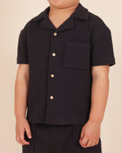 Chemise gaufrée anthracite