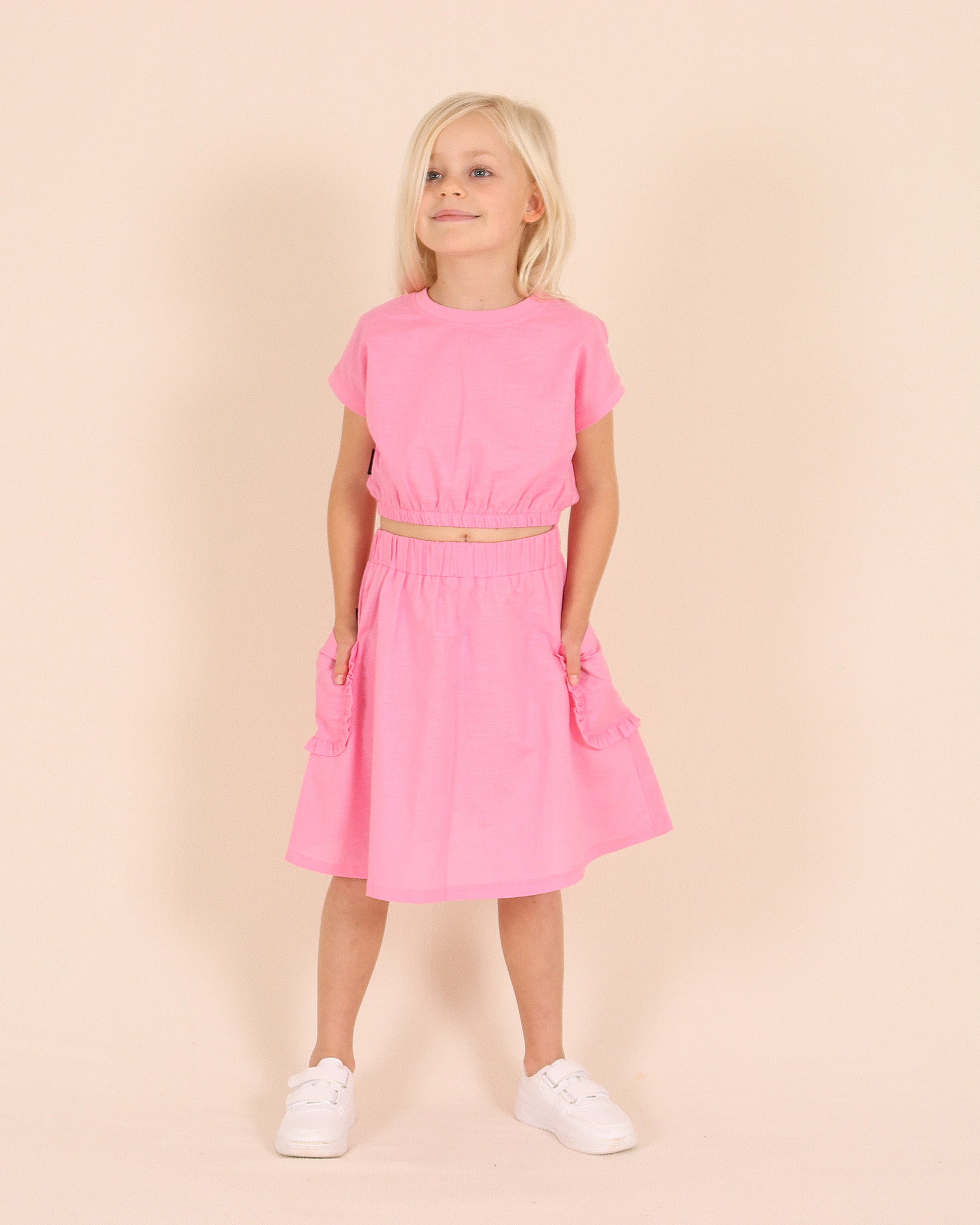 Long Skirt With Pockets Pink