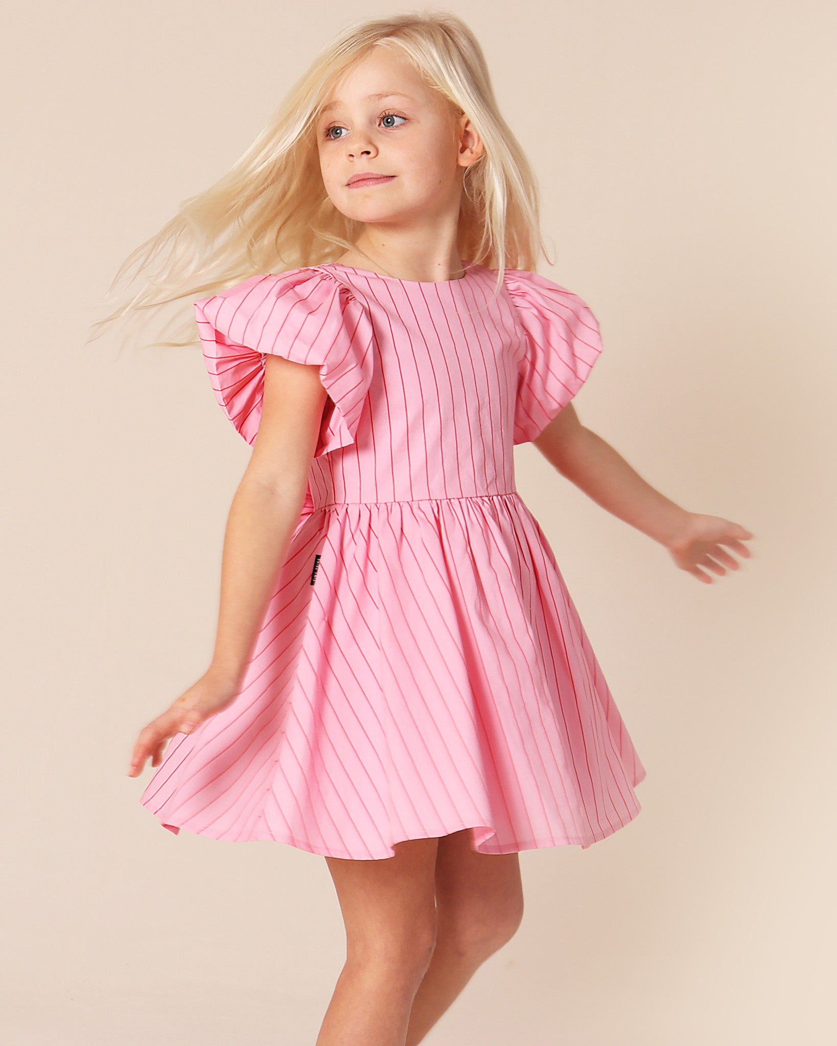 Lolly Stripe Puff Sleeve Bow Dress