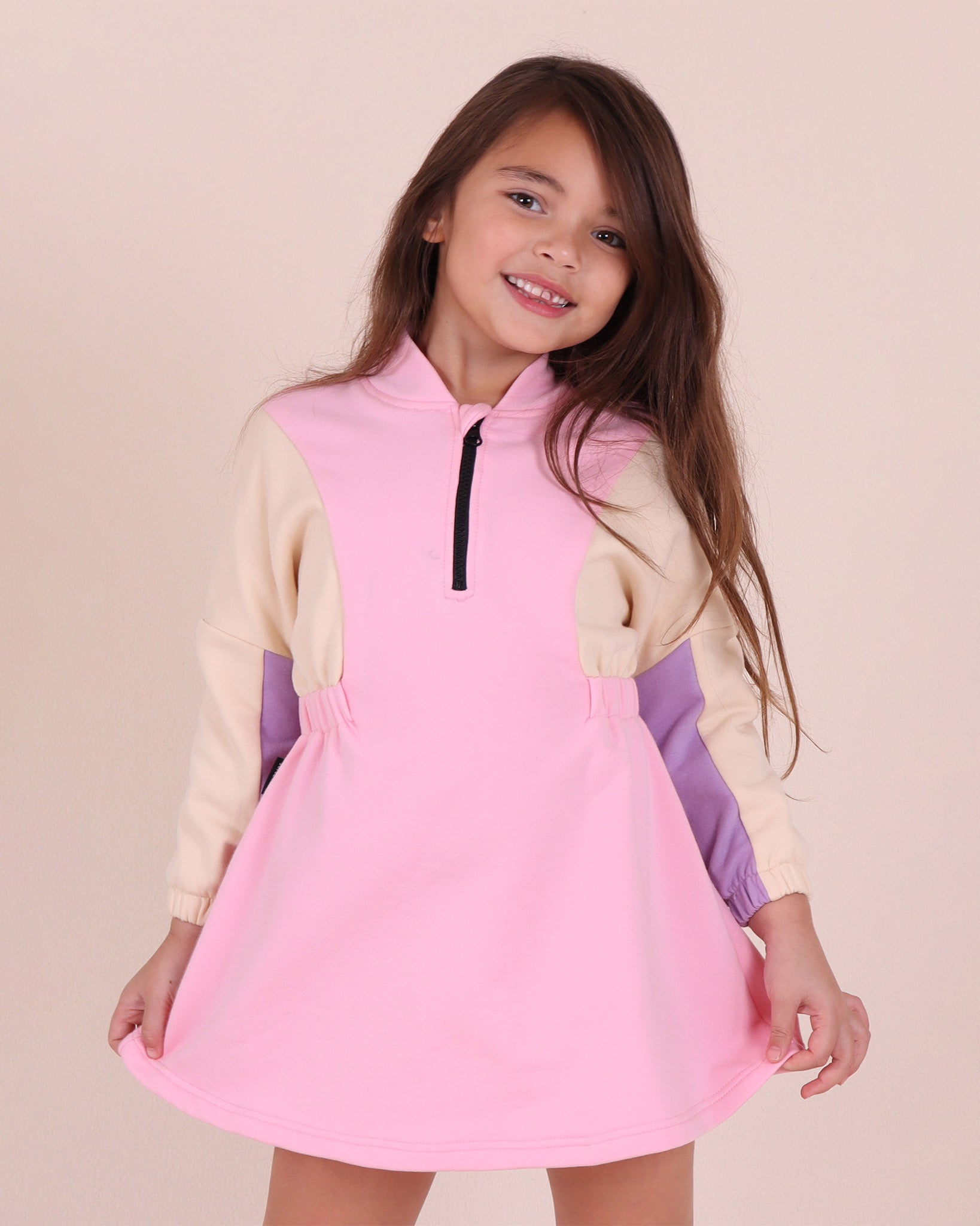 Segment Highneck Sweat Dress