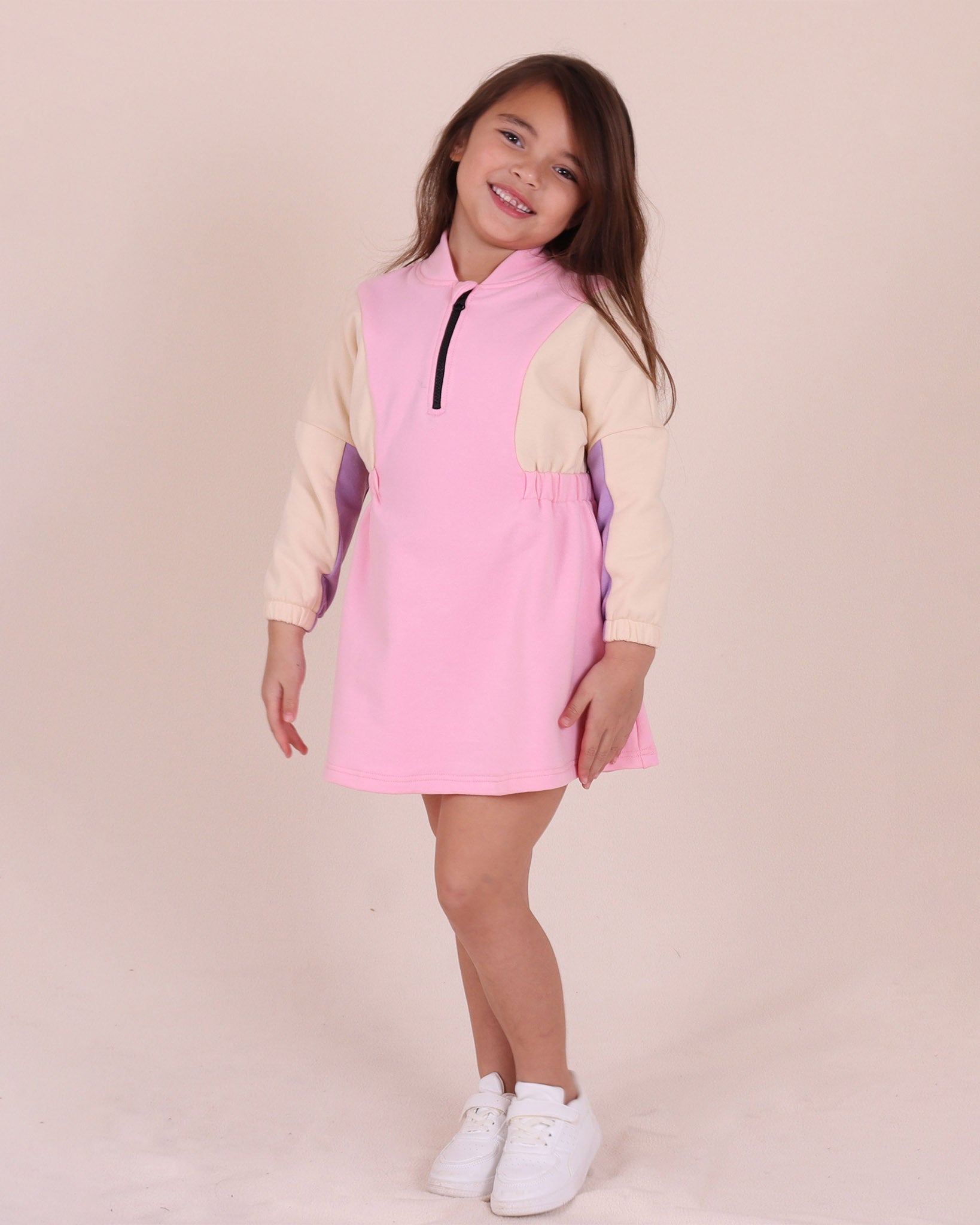 Segment Highneck Sweat Dress