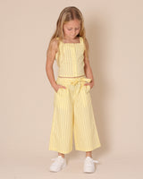 Yellow Lolly Stripe Crop Top Wide Pant Set