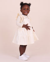 Cream Dungaree Waterfall Dress