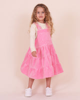 Salopette rose pour enfant, robe cascade