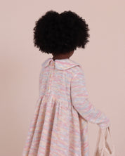 Robe à volants en maille à col étagé