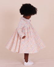 Robe à volants en maille à col étagé