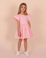 Robe de princesse en lin à manches bouffantes et nœud