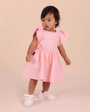 Linen Puff Sleeve All-In-One Dress