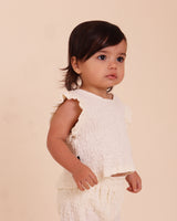 Cotton Scrunch Frill Cross Over Back Top