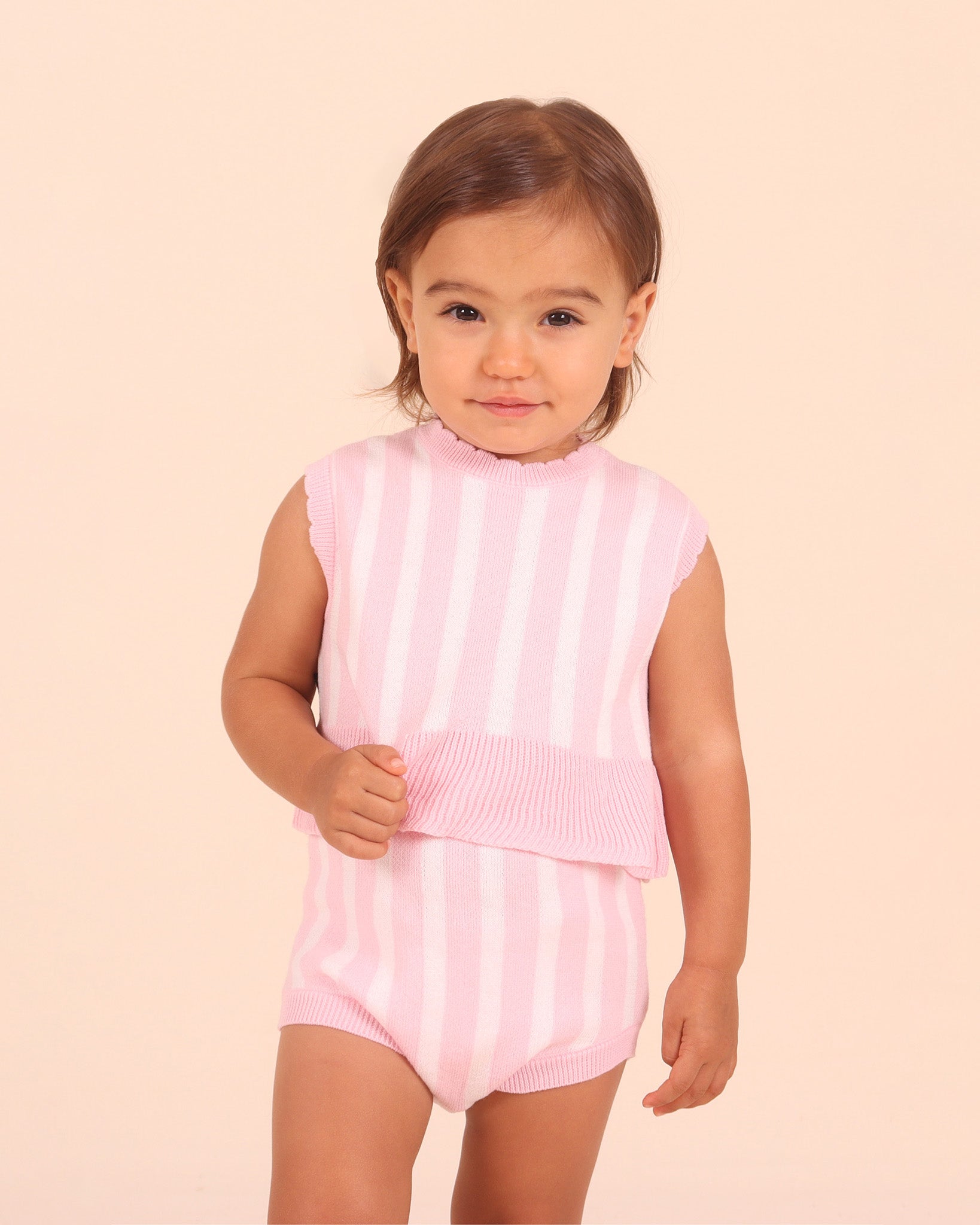 Pink Stripe Knit Set