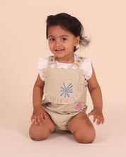 Infant Girls Flower Dungaree