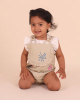 Infant Girls Flower Dungaree
