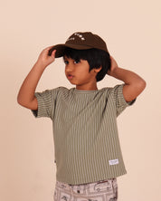 Core Stripe Ribb Tee Green