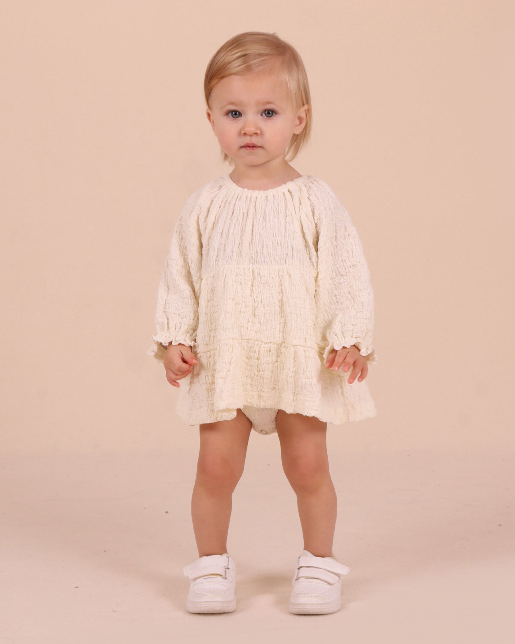 Cotton Scrunch Tiered Dress