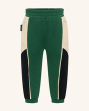 Pantalon ample à segments vert forêt avec passepoil