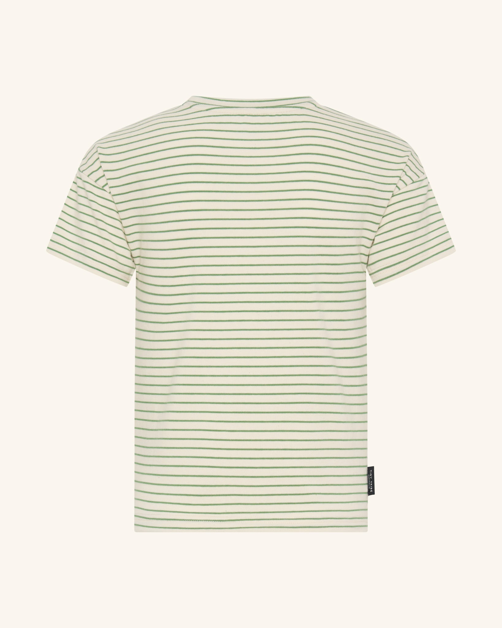Green Rib Drop Shoulder Stripe Tee