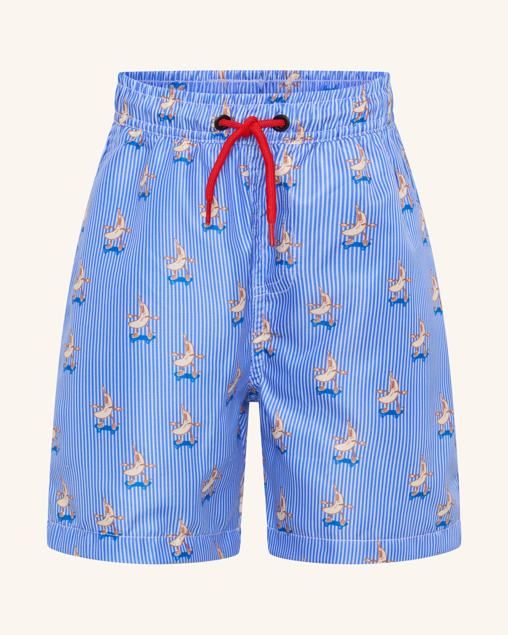 Short de bain à rayures banane