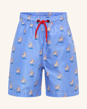 Short de bain à rayures banane