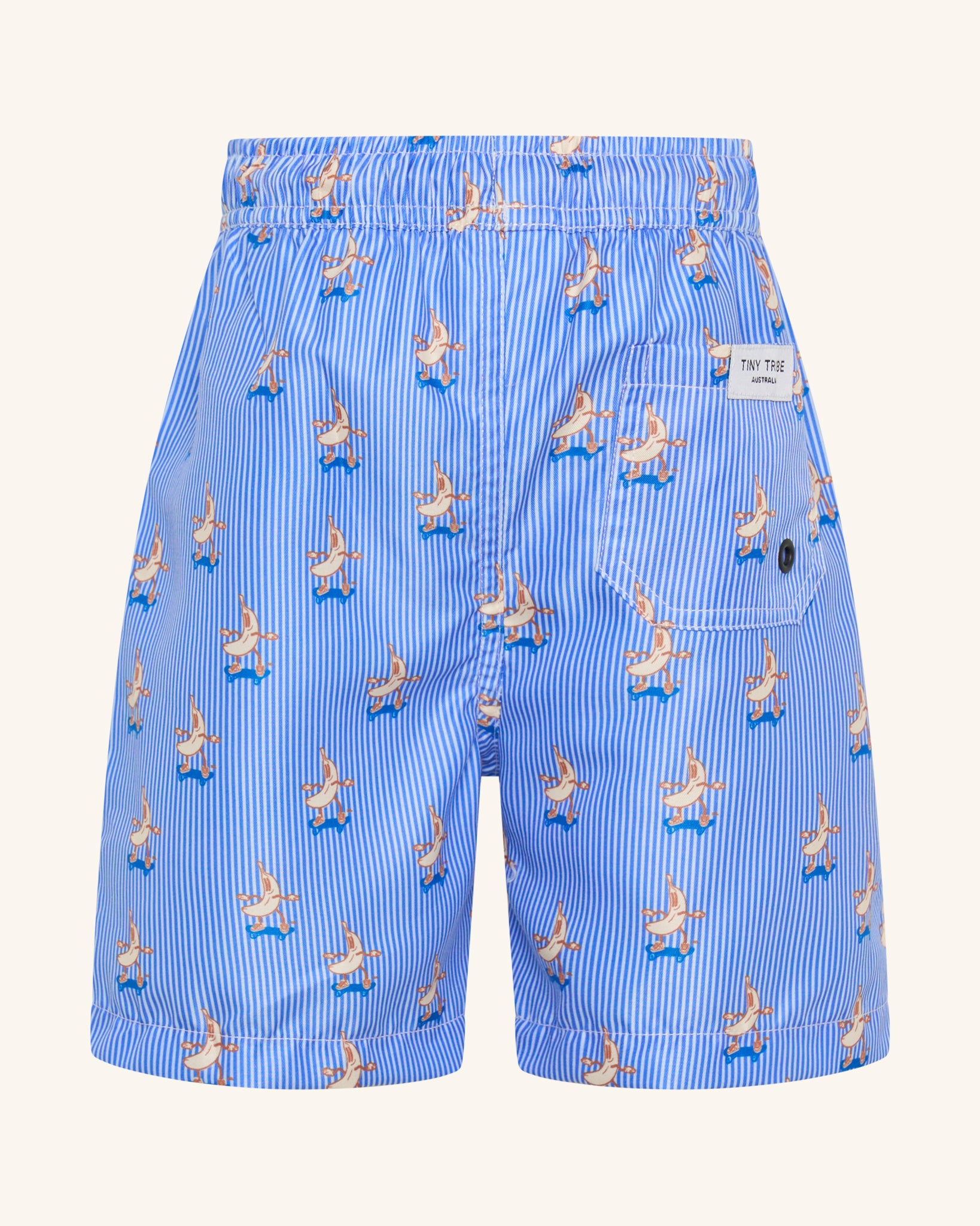 Short de bain à rayures banane