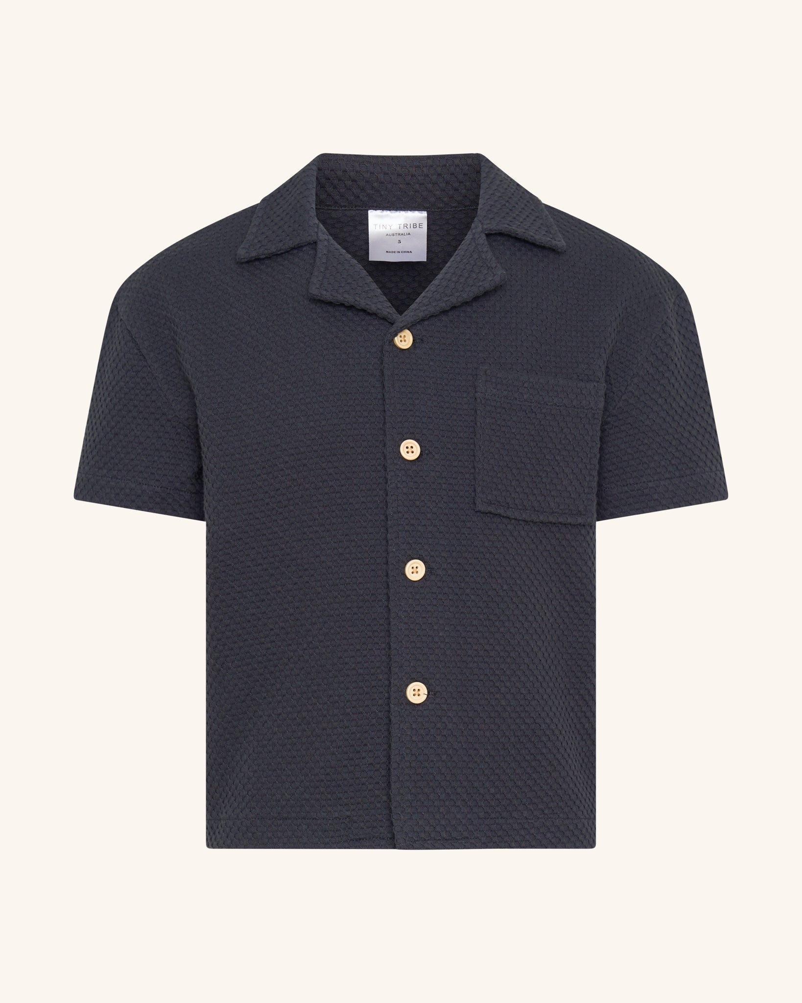 Chemise gaufrée anthracite