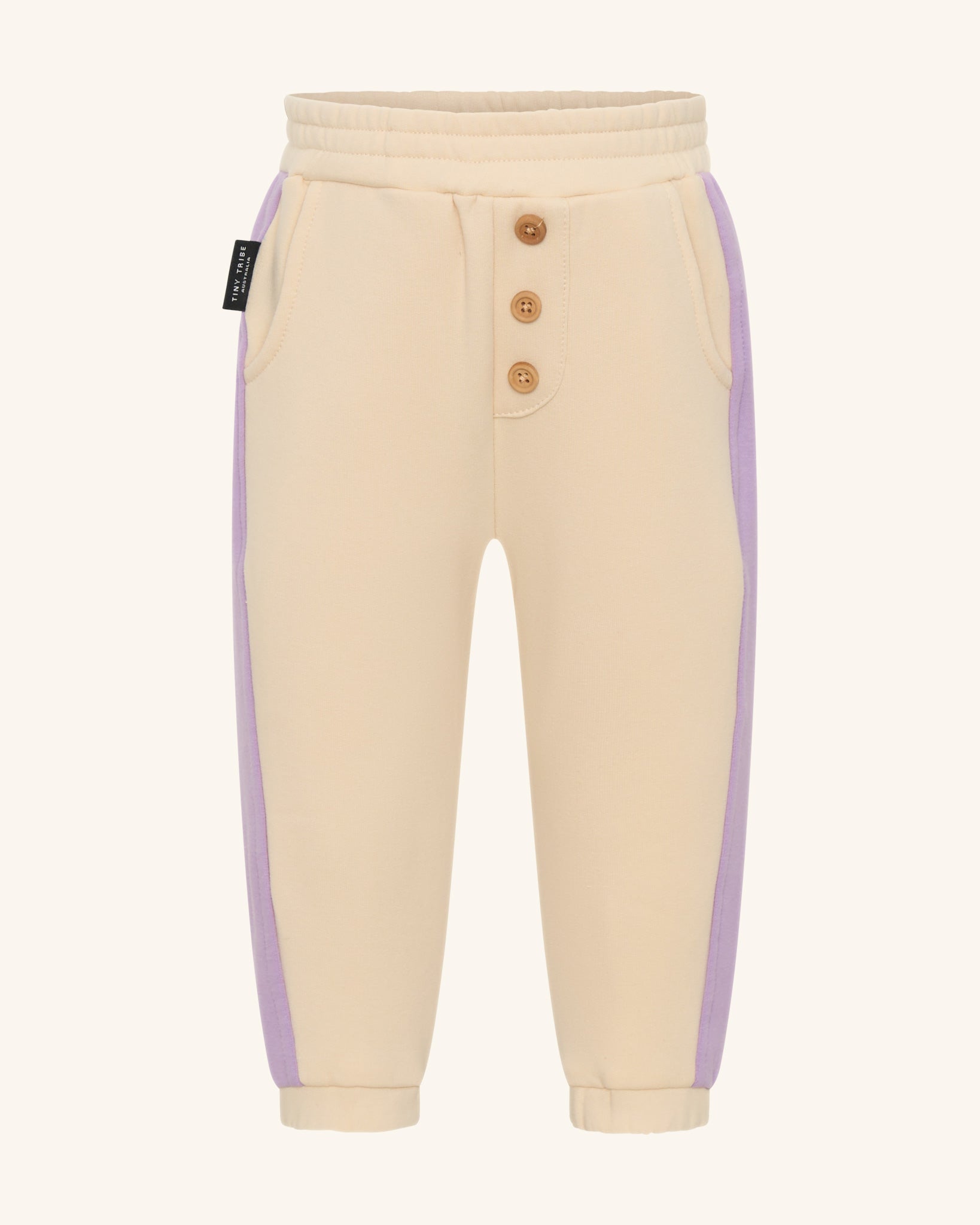 Pantalon ample lilas à empiècements latéraux