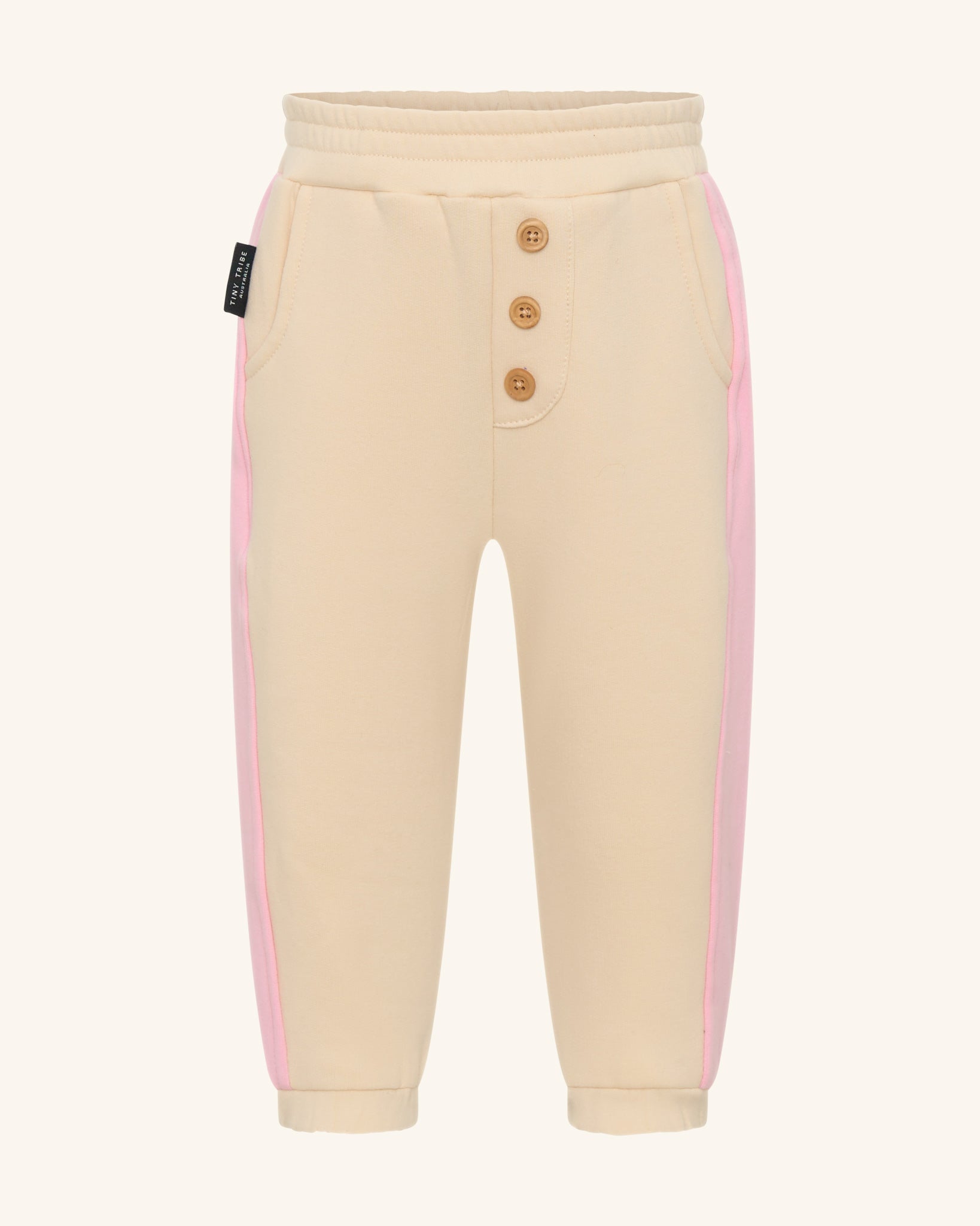 Pantalon ample rose à empiècements latéraux
