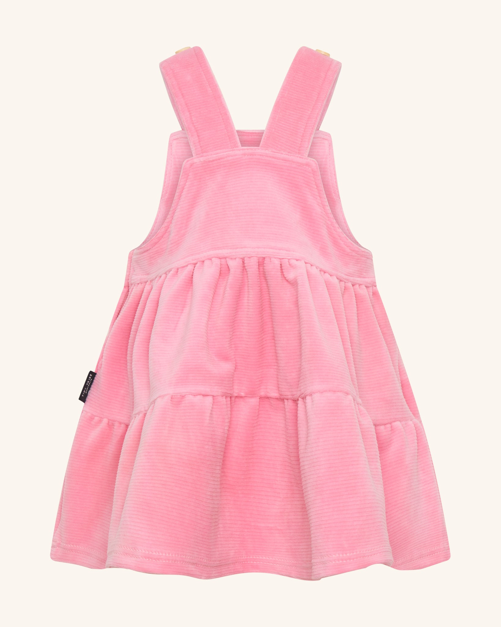 Robe salopette rose à cascade