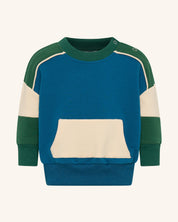 Sweat-shirt à segments passepoilés Blue Fun Tribe