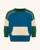 Sweat-shirt à segments passepoilés Blue Fun Tribe