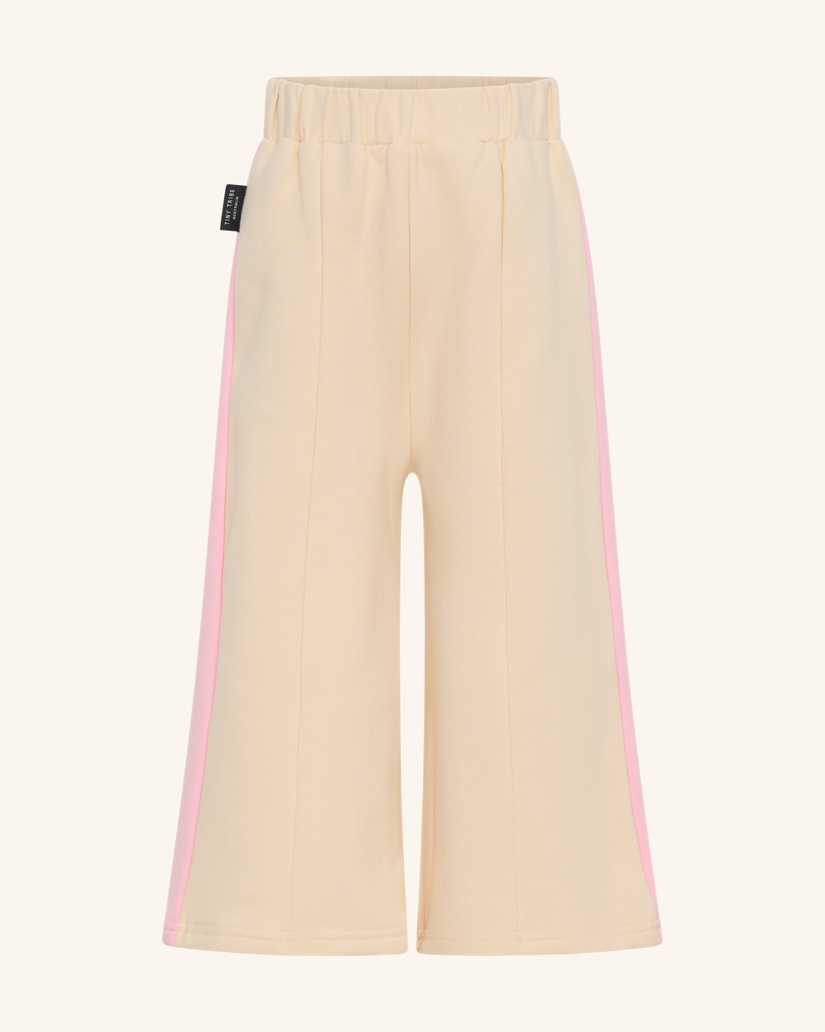 Pantalon de survêtement rose à jambes larges et segments