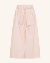 Pantalon rose à jambes larges et ceinture