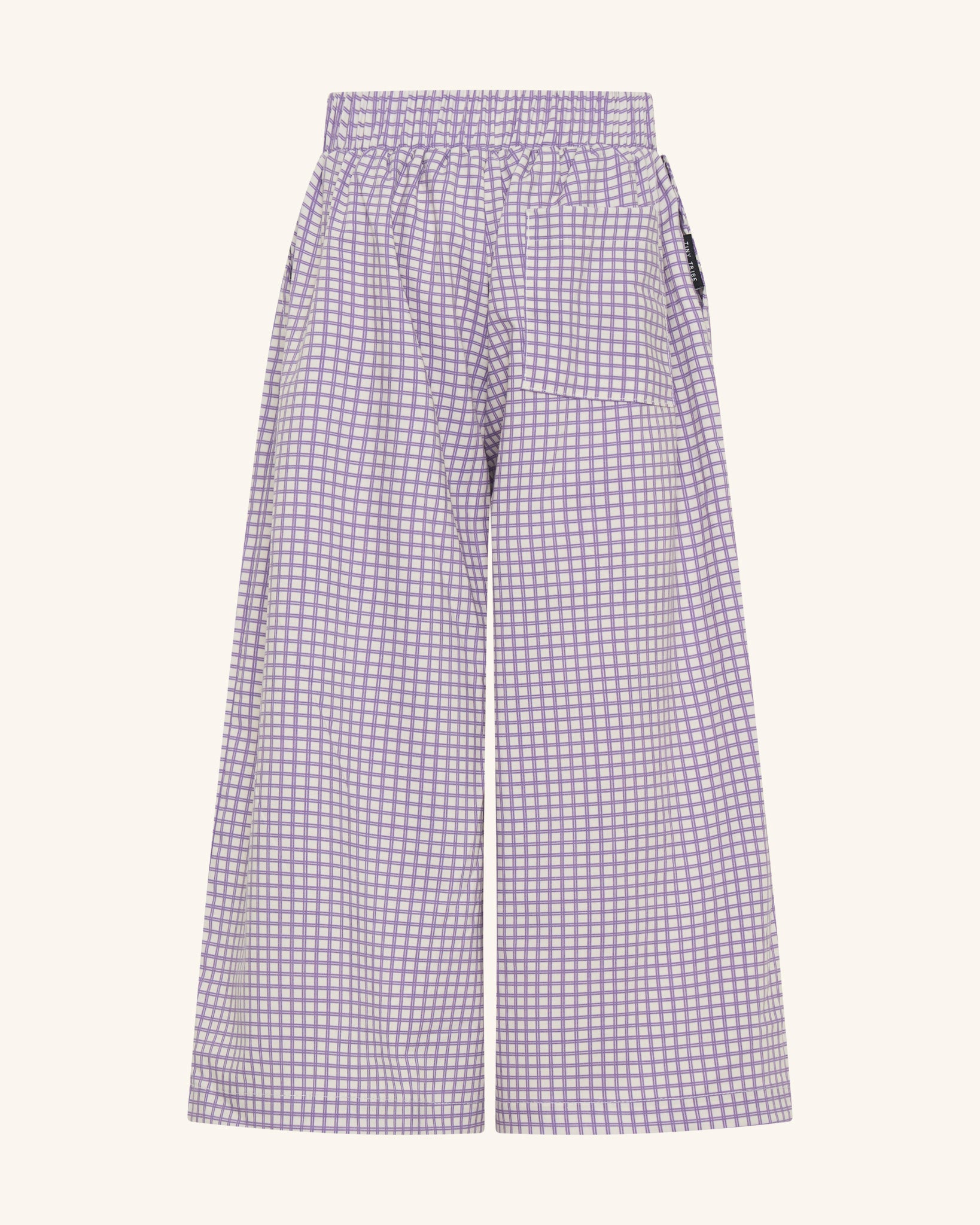 Pantalon lilas à jambes larges et ceinture