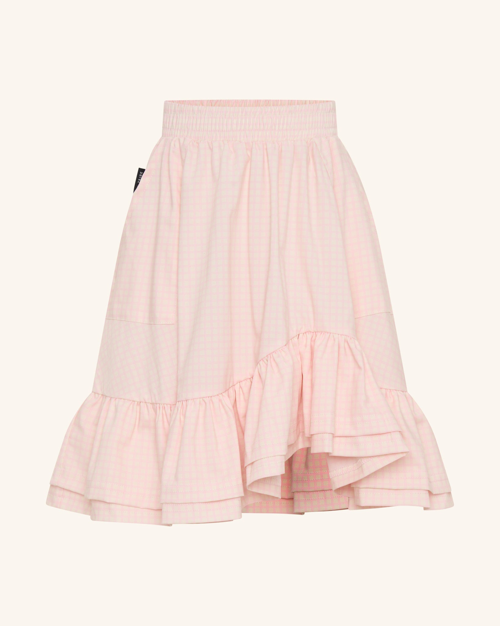 Jupe rose à volants asymétrique