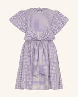 Robe lilas à manches bouffantes et nœud